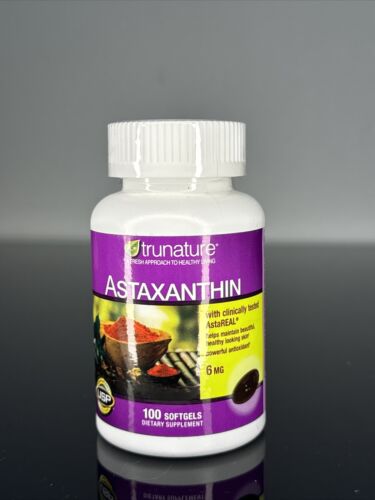 trunature Astaxanthin 6 mg., 100 Softgels  EXP-07/2025 FREE SHIPPING F