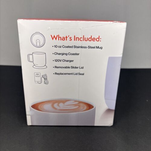 ThermaCup Self Heating Temp. Controlled Coffee Mug W/Lid White 10oz New Sealed