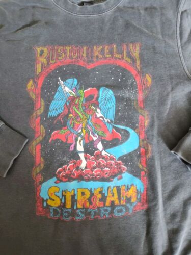 Ruston Kelly Stream & Destroy Concert SweatshirtGray Size XL Distressed