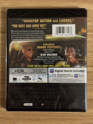 BAD BOYS RIDE OR DIE ~ 4K Ultra HD + Blu-ray + Digital w/Slip ~ BRAND NEW SEALED