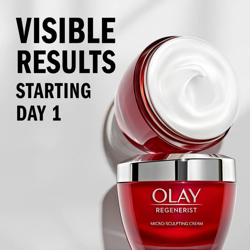 OLAY Regenerist Micro-Sculpting Cream, FRAGRANCE FREE, Moisturizer 1.7 oz (48 g) - MicroSculpting Micro Sculpting