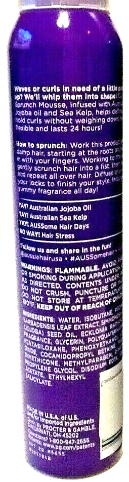 (3 Pack) Aussie - Sprunch MOUSSE Flexible Hold & Leave In Conditioner - 6.8 oz