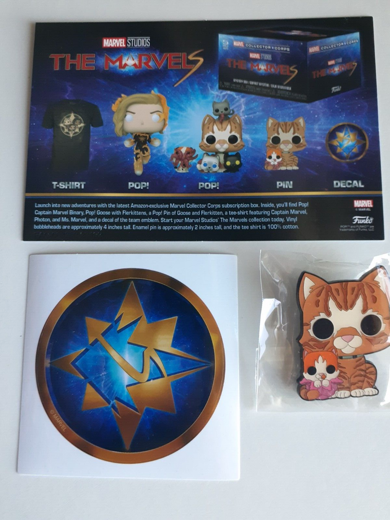 Funko Marvel Collector Corps Exclusive Box THE MARVELS, 2 Pops, Pin & TShirt New