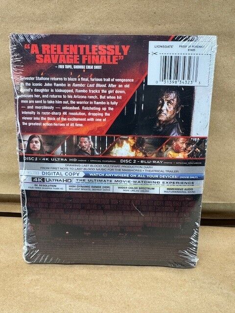 Rambo Last Blood 4K UHD+Blu-Ray+Digital Code Steelbook