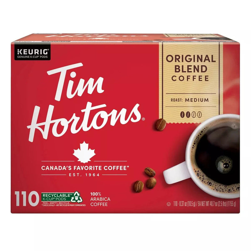 Tim Hortons Original Blend Medium roast Coffee Keurig Pods x110 02/28/2025