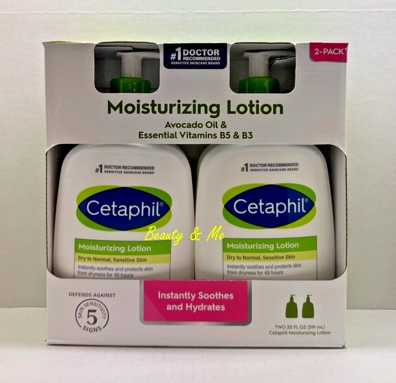 Cetaphil Moisturizing LOTION for Dry to Normal Sensitive Skin 2 x 20 fl oz