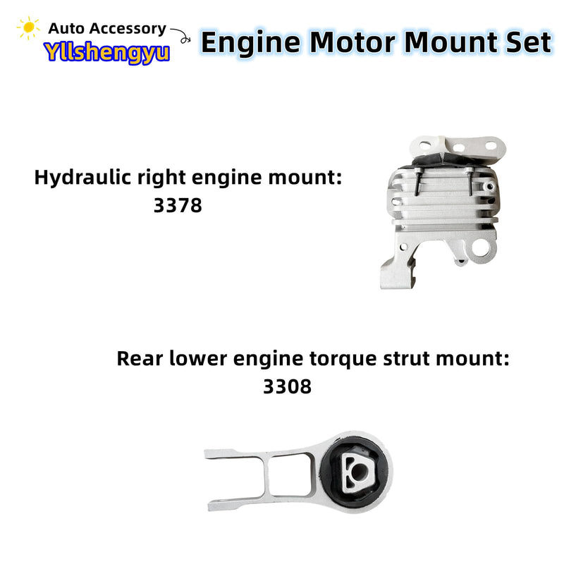 3Pcs Engine Motor Mount Kit Compatible with Cherokee 2014-2019 2.4L Fits for Chrysler 200 2015-2017 2.4L Replacement for A5844 A5752 A5825 3378 3380 3308 68192831AF 68418876AB 68157441AD