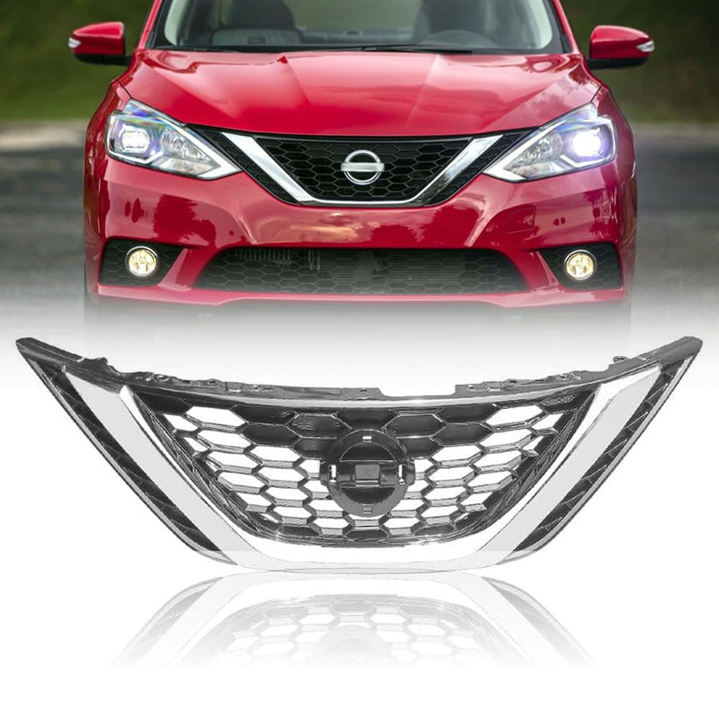 MATMACRO Front Bumper Upper Grille Compatible For Nissan Sentra Grill 2016 2017 2018 62310-3YU0A NI1200279 - Good