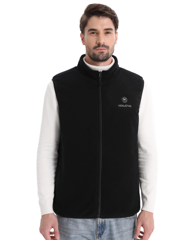 Venustas Men's Fleece Heated Vest with Battery, Lightweight Insulated Electric Vest Small