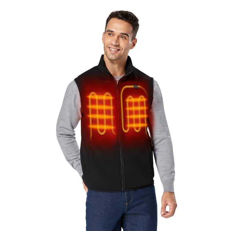 ORORO Men's Heated Vest with Battery, Lightweight Heating Fleece Vest  (Black, L) - Like New