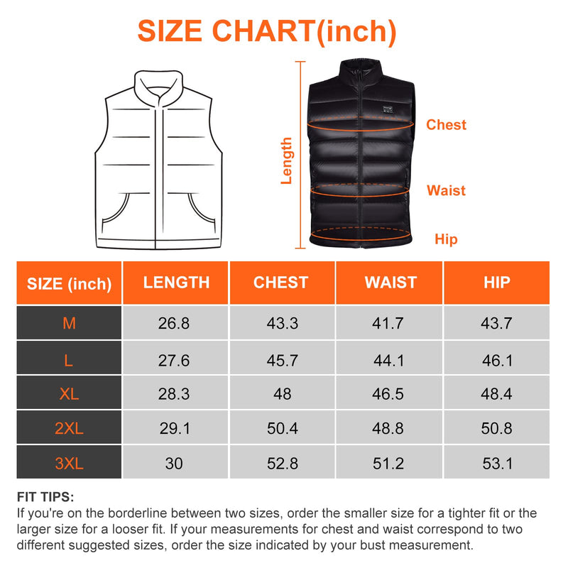 WaooHeat Heated Vest for Men, 6 Heating Zone Smart Lightweight Warm Electric Rechargeable Heating Vest with 10000mAh Battery Pack-2XL - Like New