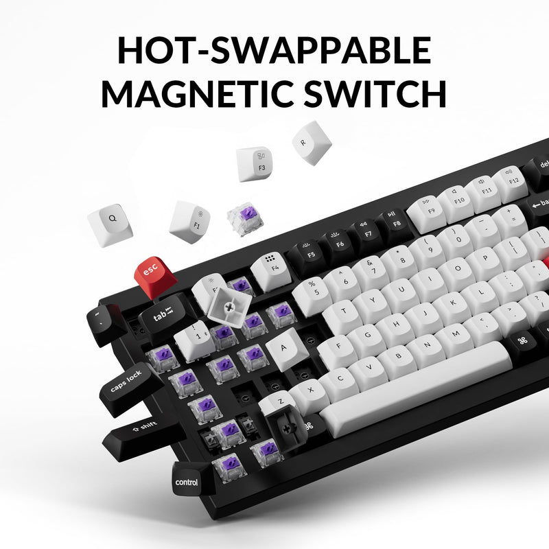 Keychron Q1 HE Wireless Custom Mechanical Keyboard with Hall Effect Gateron Double-Rail Magnetic Switch Rapid Trigger, QMK 2.4 GHz Bluetooth RGB Compatible with Mac Windows Linux (Hot-swappable) - Like New