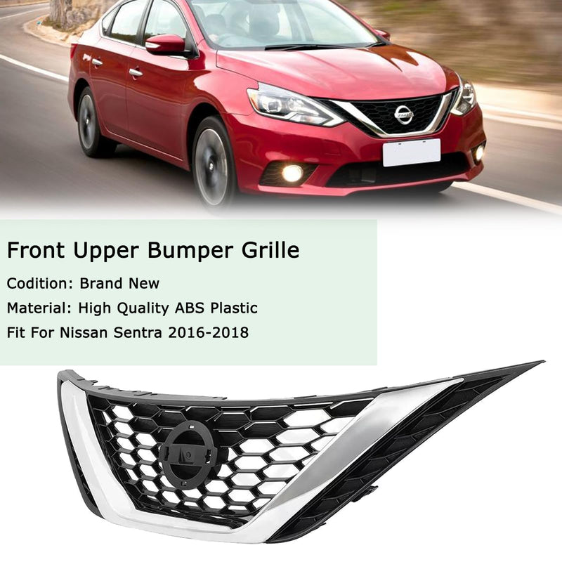 MATMACRO Front Bumper Upper Grille Compatible For Nissan Sentra Grill 2016 2017 2018 62310-3YU0A NI1200279 - Good