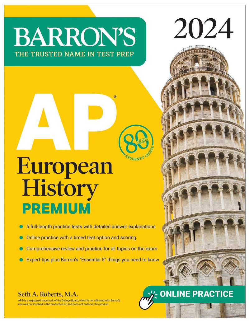 AP European History Premium, 2024 (Barron's AP Prep) - Like New