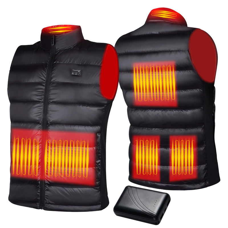 WaooHeat Heated Vest for Men, 6 Heating Zone Smart Lightweight Warm Electric Rechargeable Heating Vest with 10000mAh Battery Pack-2XL - Like New