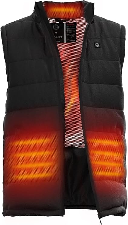 SAILWIND Men's Lightweight Heated Vest Smart Electric Rechargeable Jacket With Removable Hood (Black,XL) - Like New