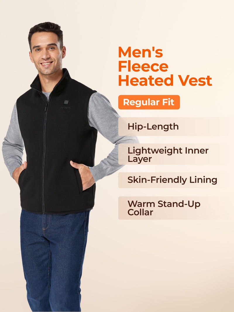 ORORO Men's Heated Vest with Battery, Lightweight Heating Fleece Vest  (Black, L) - Like New