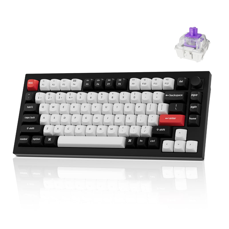 Keychron Q1 HE Wireless Custom Mechanical Keyboard with Hall Effect Gateron Double-Rail Magnetic Switch Rapid Trigger, QMK 2.4 GHz Bluetooth RGB Compatible with Mac Windows Linux (Hot-swappable) - Like New