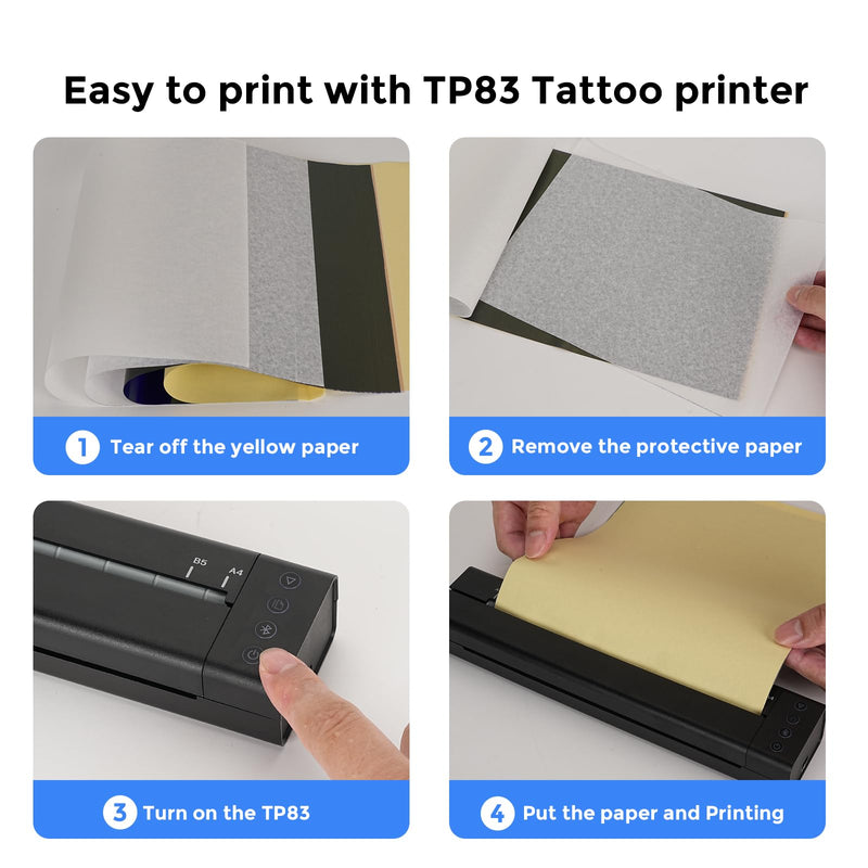 Tattoo Stencil Printer Wireless Bluetooth Transfer Machine 5Pcs Smart Phone