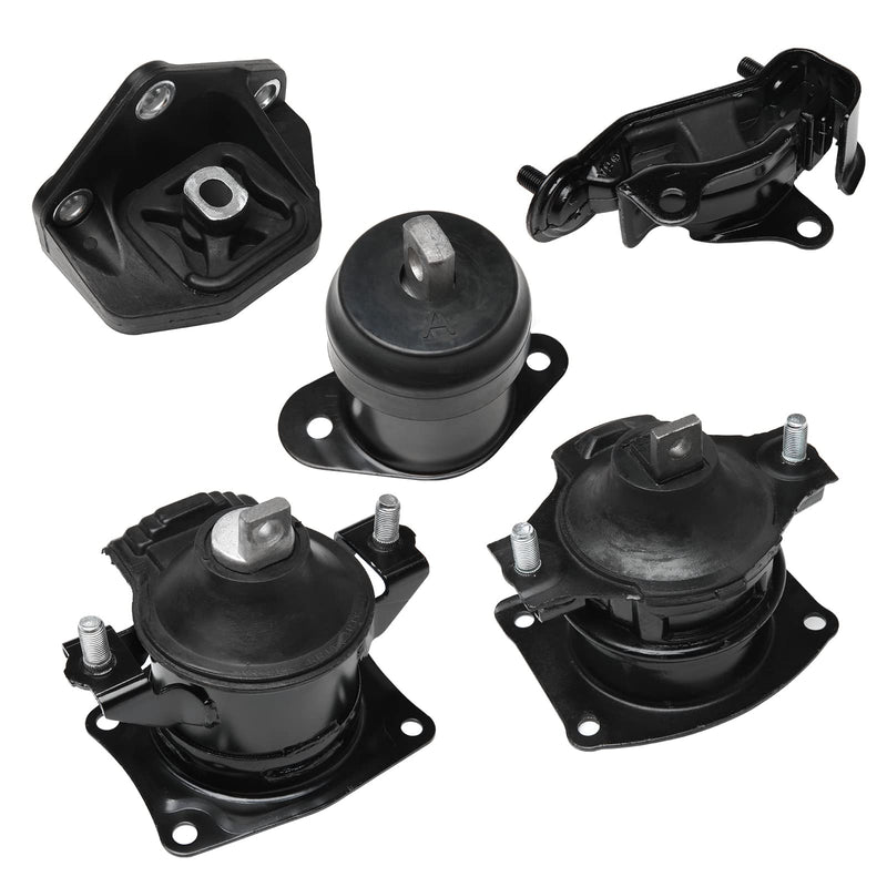 Engine Motor and Transmission Mount Set of 5 - Fits Acura TL 3.2L Automatic Transmission - Replaces A4526, A4517, A4527, A4544, A4524 - Front, Front Right, Left, Rear, Transmission Mount