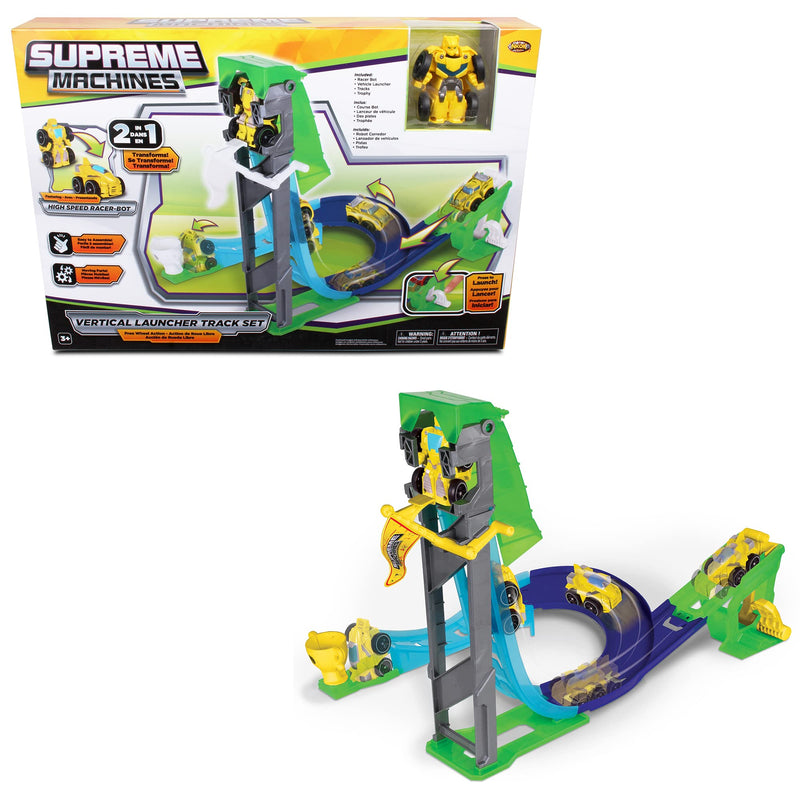 Supreme Machines Speed Race Track Rocket Transformer Car Robot 13 Piece Ages 3+