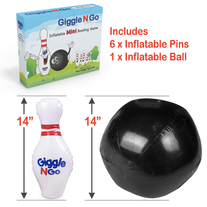 Giggle N Go Toddler Mini Bowling Set - Toddler Games Like Our Inflatable Bowling Game are a Safe Option as Toddler Toys for Boys and Girls Aged 3 and Above - Easy 2 Minute Set-Up