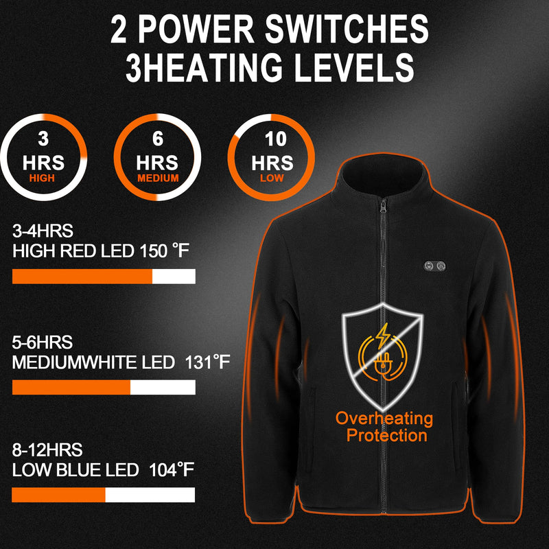 Heated Apparel Heated Jackets for Men with Battery Pack Included (Black,XL) - Like New