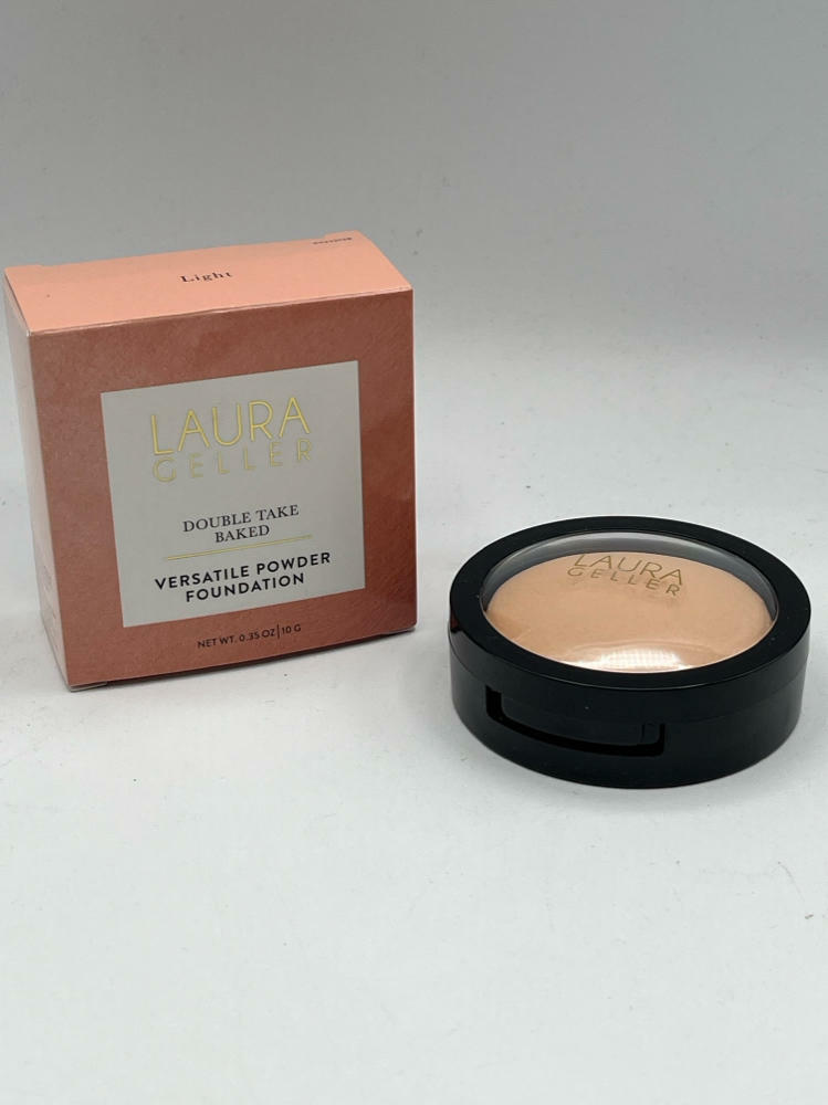 LAURA GELLER Double Take Baked Powder Foundation - Light - Buildable Medium to Full Coverage - Matte Finish