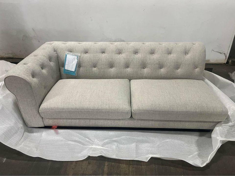 Abbyson cream grey loveseat right side arm rest brand new!