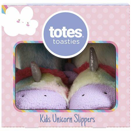 Totes Toasties Unicorn Kids Soft Lightweight Slippers Medium (13-1)