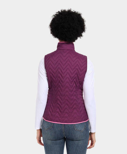 ORORO 4-zone Chevron Quilted Heated Vest for Women, Lightweight Quilted Heating Vest with Battery Pack (Purple,M) - Like New