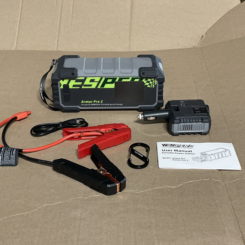 🔋YESPER Portable Power Station 240Wh Jump Starter 2500A Power Box Battery Bank