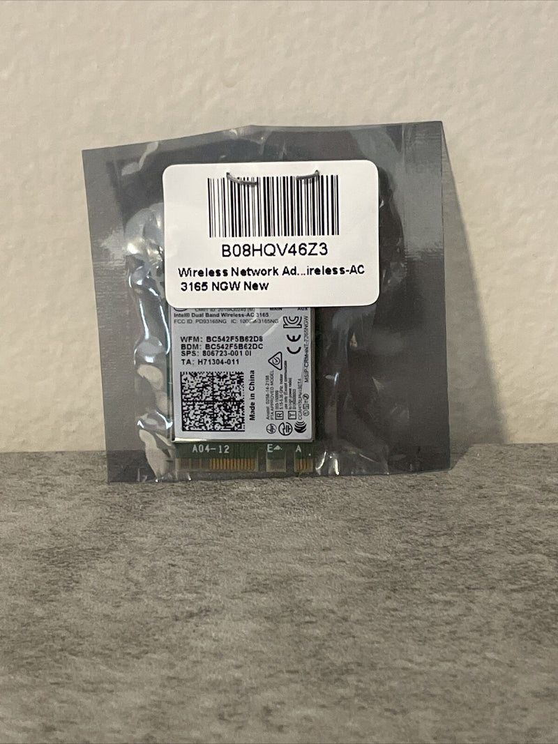 Intel Dual Band Wireless AC 3165 NGW Network Adapter Card